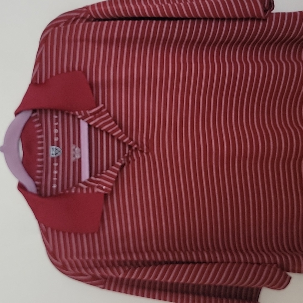 Nike Golf Burgundy Wine Striped Polo Short Sleeve Shirt XL - Picture 2 of 15